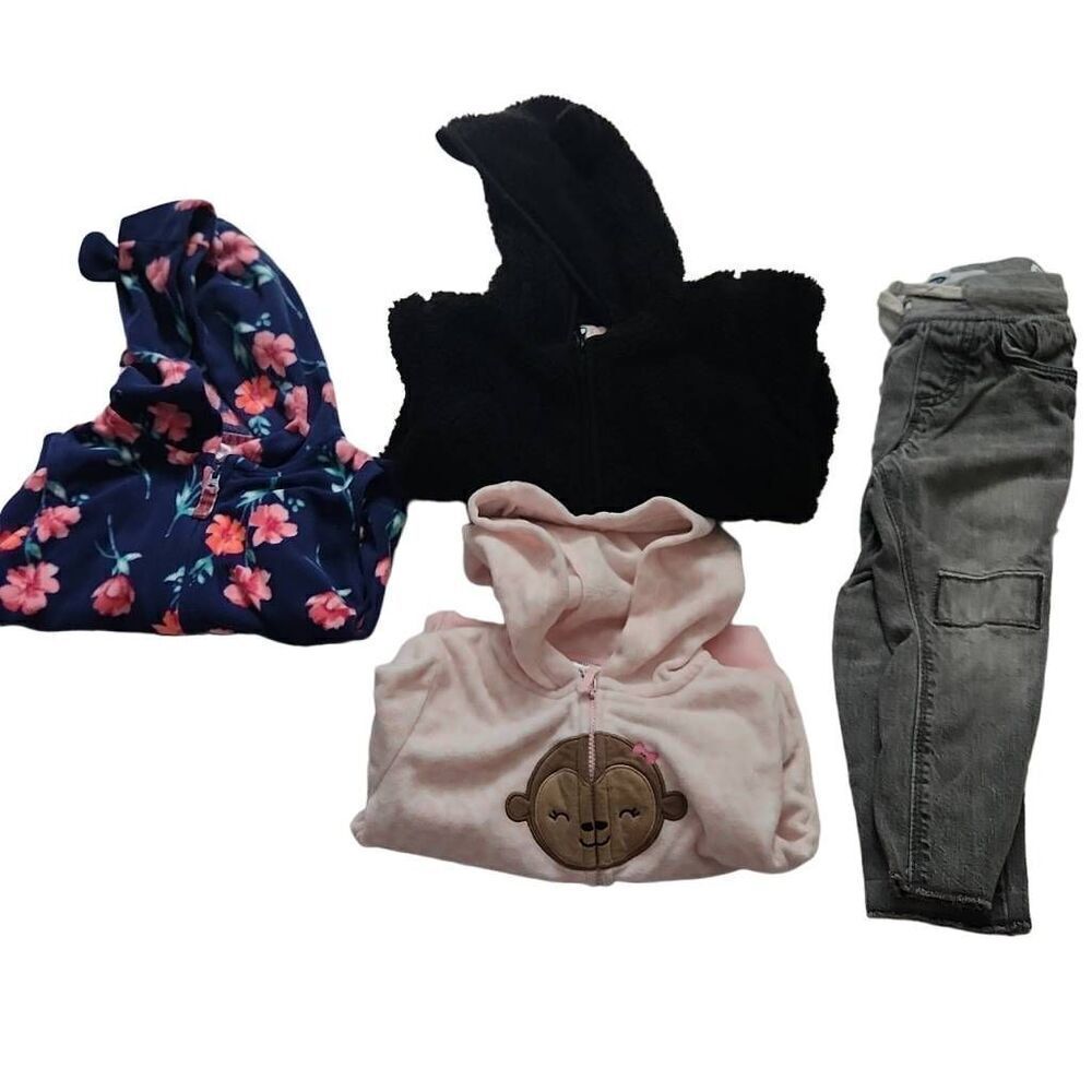 Girls Size 18 Month Lot of 4 Hoodie Jeans Bundle Old Navy Carter's Wonder Nation